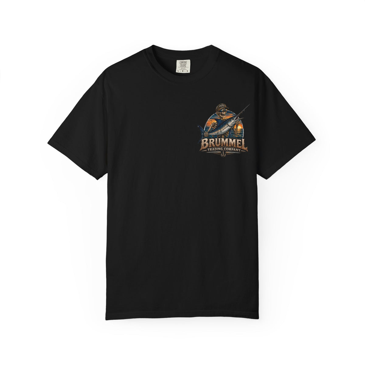 Brummel Trading Company Marlin Skull T-Shirt — Fishing Sunset Graphic Tee