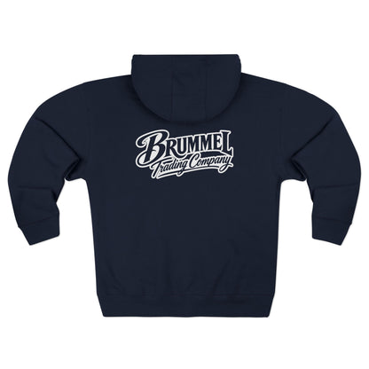 Brummel Racing Company Zip Hoodie — Vintage Logo Full-Zip Sweatshirt