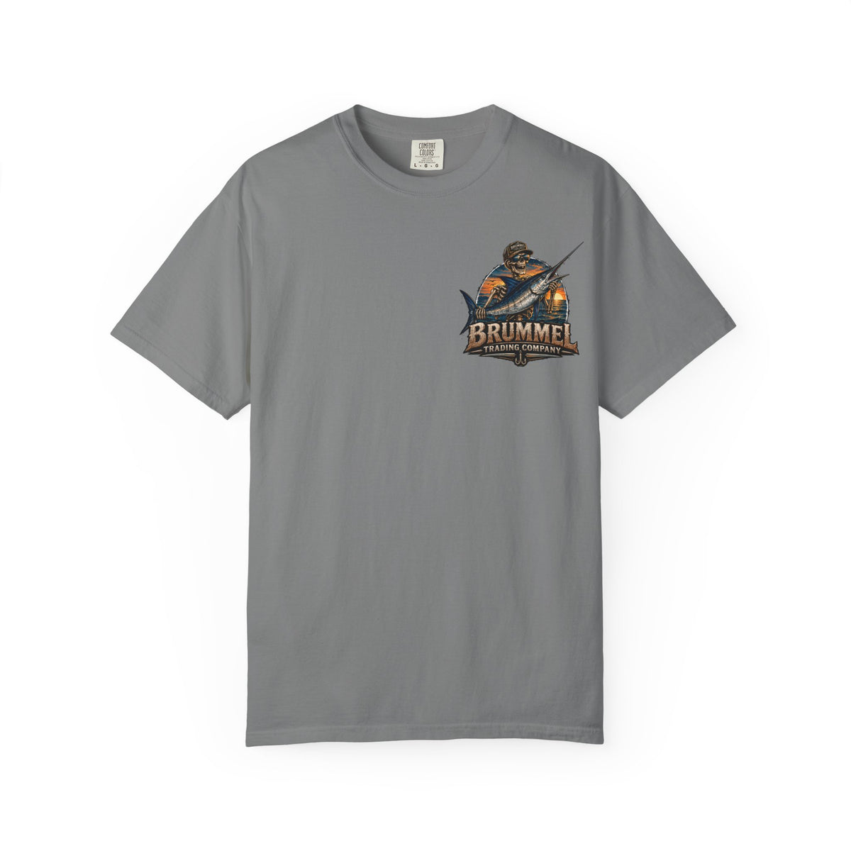 Brummel Trading Company Marlin Skull T-Shirt — Fishing Sunset Graphic Tee