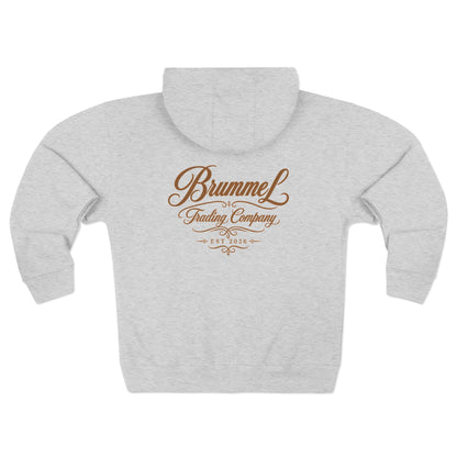 Vintage Script Zip Hoodie — Brummel Trading Company Design