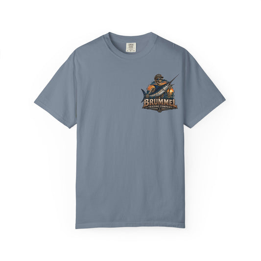 Brummel Trading Company Marlin Skull T-Shirt — Fishing Sunset Graphic Tee