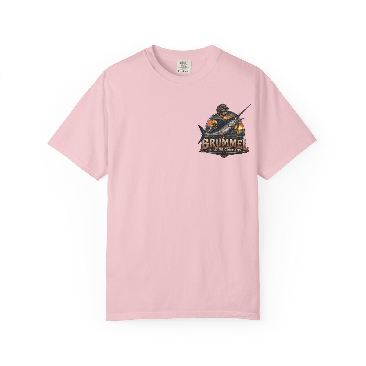 Brummel Trading Company Marlin Skull T-Shirt — Fishing Sunset Graphic Tee