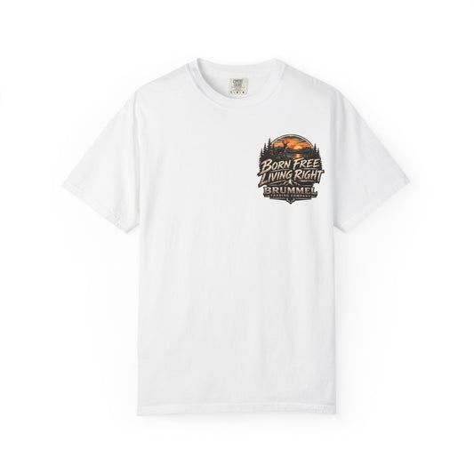 Born Free Living Right T-Shirt — Outdoor Sunset Deer Graphic Tee
