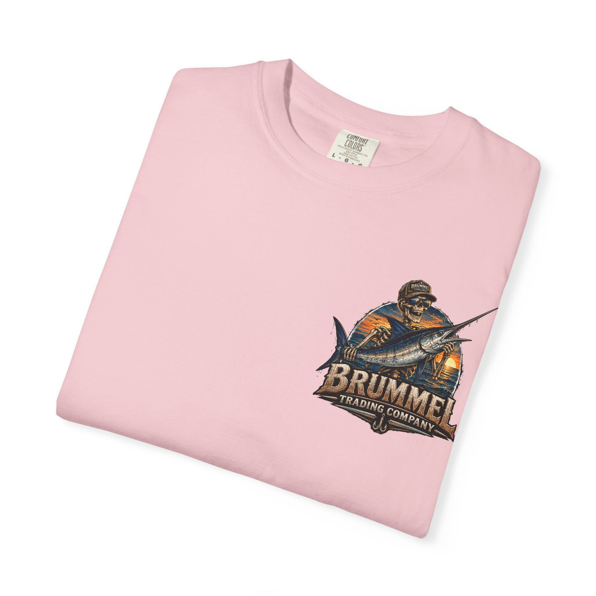 Brummel Trading Company Marlin Skull T-Shirt — Fishing Sunset Graphic Tee
