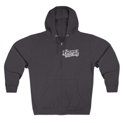 Brummel Racing Company Zip Hoodie — Vintage Logo Full-Zip Sweatshirt