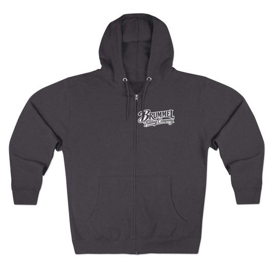 Brummel Racing Company Zip Hoodie — Vintage Logo Full-Zip Sweatshirt