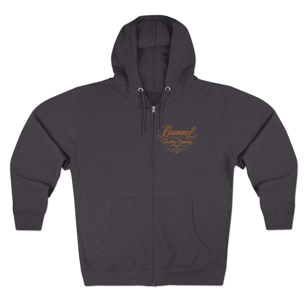 Vintage Script Zip Hoodie — Brummel Trading Company Design