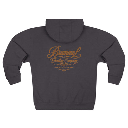 Vintage Script Zip Hoodie — Brummel Trading Company Design