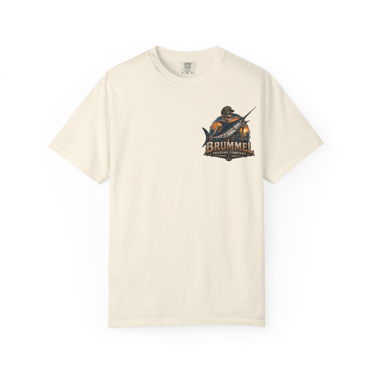 Brummel Trading Company Marlin Skull T-Shirt — Fishing Sunset Graphic Tee