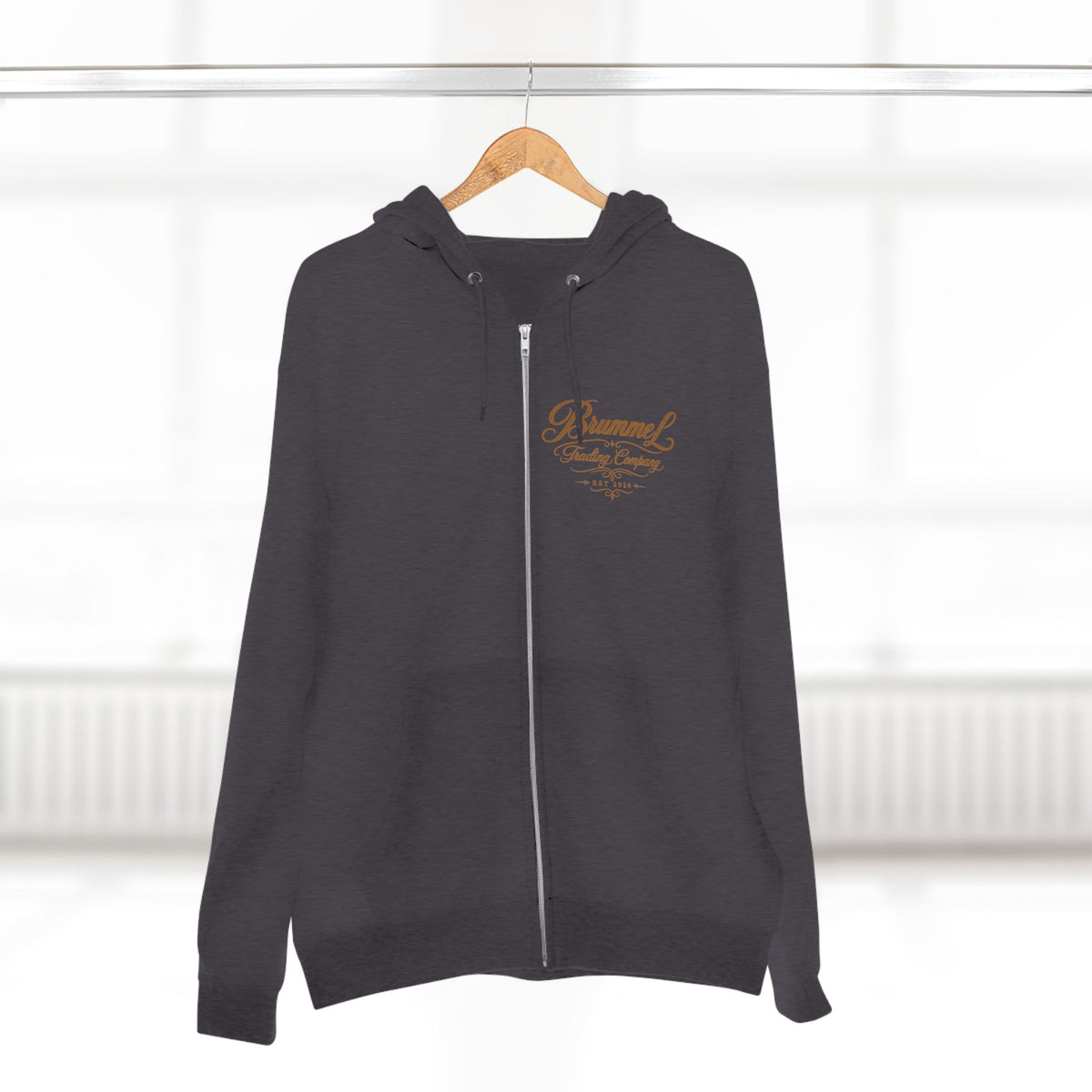 Vintage Script Zip Hoodie — Brummel Trading Company Design