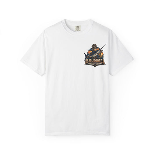 Brummel Trading Company Marlin Skull T-Shirt — Fishing Sunset Graphic Tee