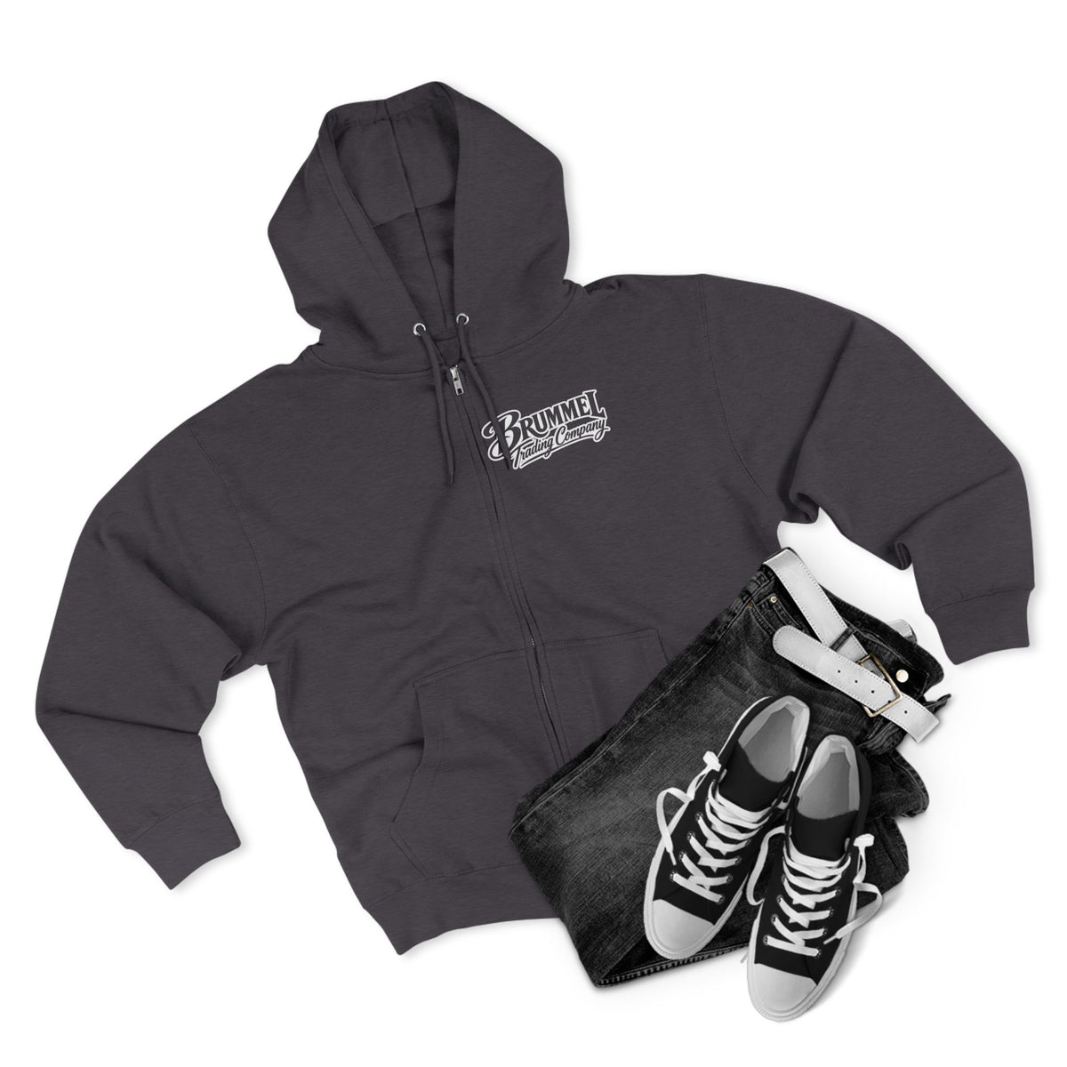Brummel Racing Company Zip Hoodie — Vintage Logo Full-Zip Sweatshirt