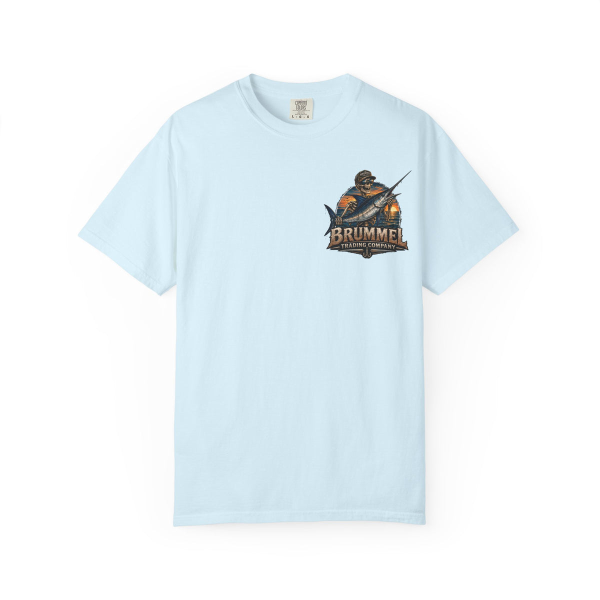 Brummel Trading Company Marlin Skull T-Shirt — Fishing Sunset Graphic Tee