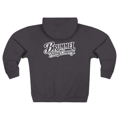 Brummel Racing Company Zip Hoodie — Vintage Logo Full-Zip Sweatshirt