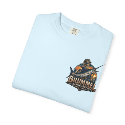 Brummel Trading Company Marlin Skull T-Shirt — Fishing Sunset Graphic Tee