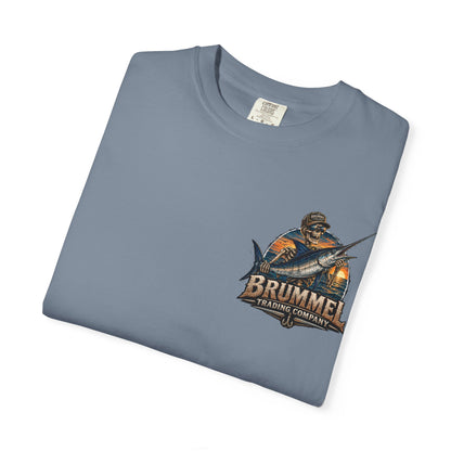 Brummel Trading Company Marlin Skull T-Shirt — Fishing Sunset Graphic Tee